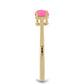 Goldplattierter Silberring mit rosa Opal aus Lega Dembi