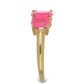 Goldplattierter Silberring mit rosa Opal aus Lega Dembi