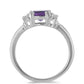 Silberring mit marokkanischem Amethyst und weißem Topas