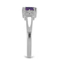 Silberring mit marokkanischem Amethyst und weißem Topas
