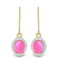 Goldplattierte Silberohrringe mit rosa Opal aus Lega Dembi und weißem Topas