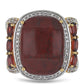 Goldplattierter Silberring mit rotem Jaspis und Barton Granat