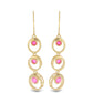 Goldplattierte Silberohrringe mit rosa Opal aus Lega Dembi