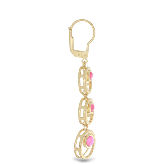 Goldplattierte Silberohrringe mit rosa Opal aus Lega Dembi