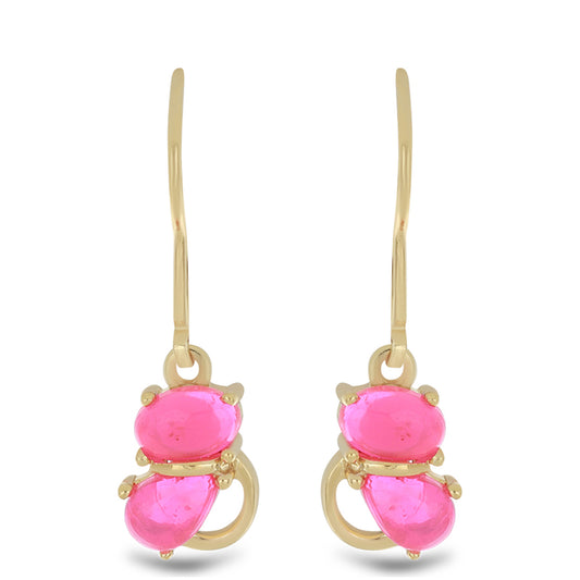 Goldplattierte Silberohrringe mit rosa Opal aus Lega Dembi