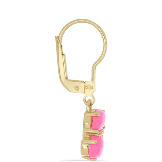 Goldplattierte Silberohrringe mit rosa Opal aus Lega Dembi