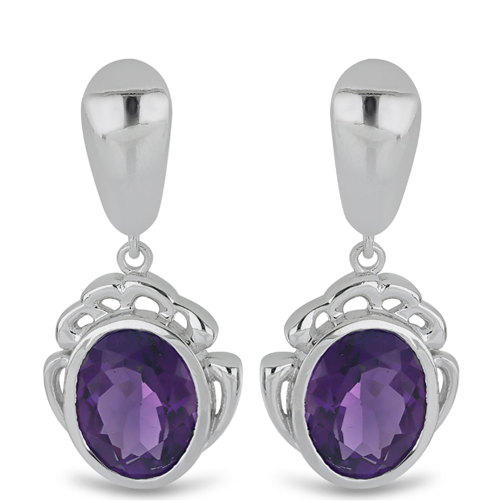 Silberohrringe mit marokkanischem Amethyst