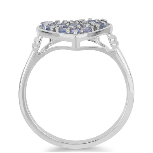 Silberring mit Tansanit - Klasse AA