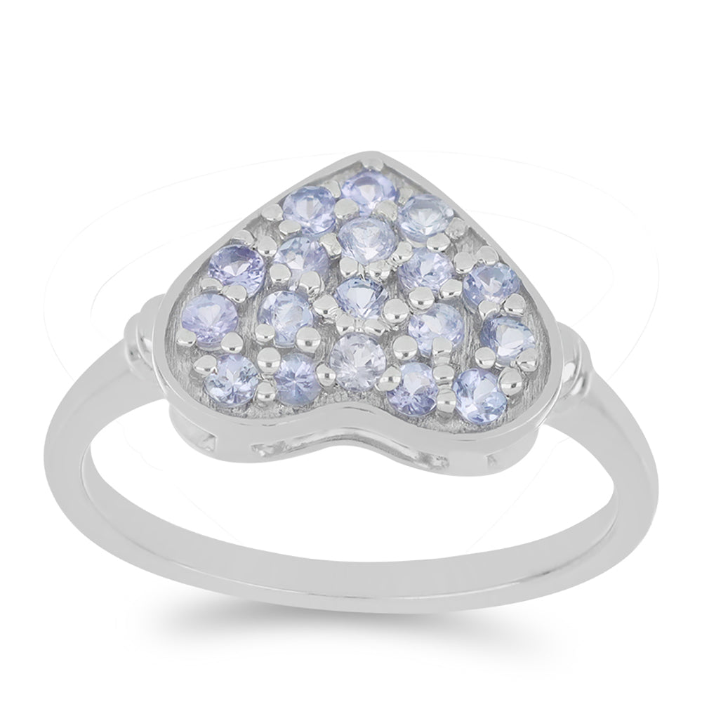 Silberring mit Tansanit - Klasse AA 3 