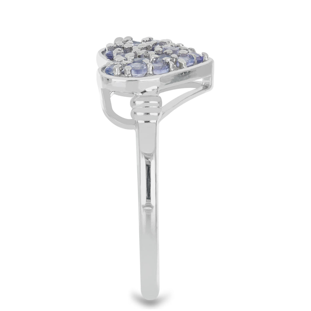 Silberring mit Tansanit - Klasse AA 4 