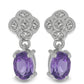 Silberohrringe mit marokkanischem Amethyst und weißem Topas