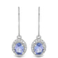 Silberohrringe mit Tansanit - Klasse AA und weißem Topas