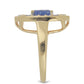 Goldplattierter Silberring mit Tansanit - Klasse AA und weißem Topas
