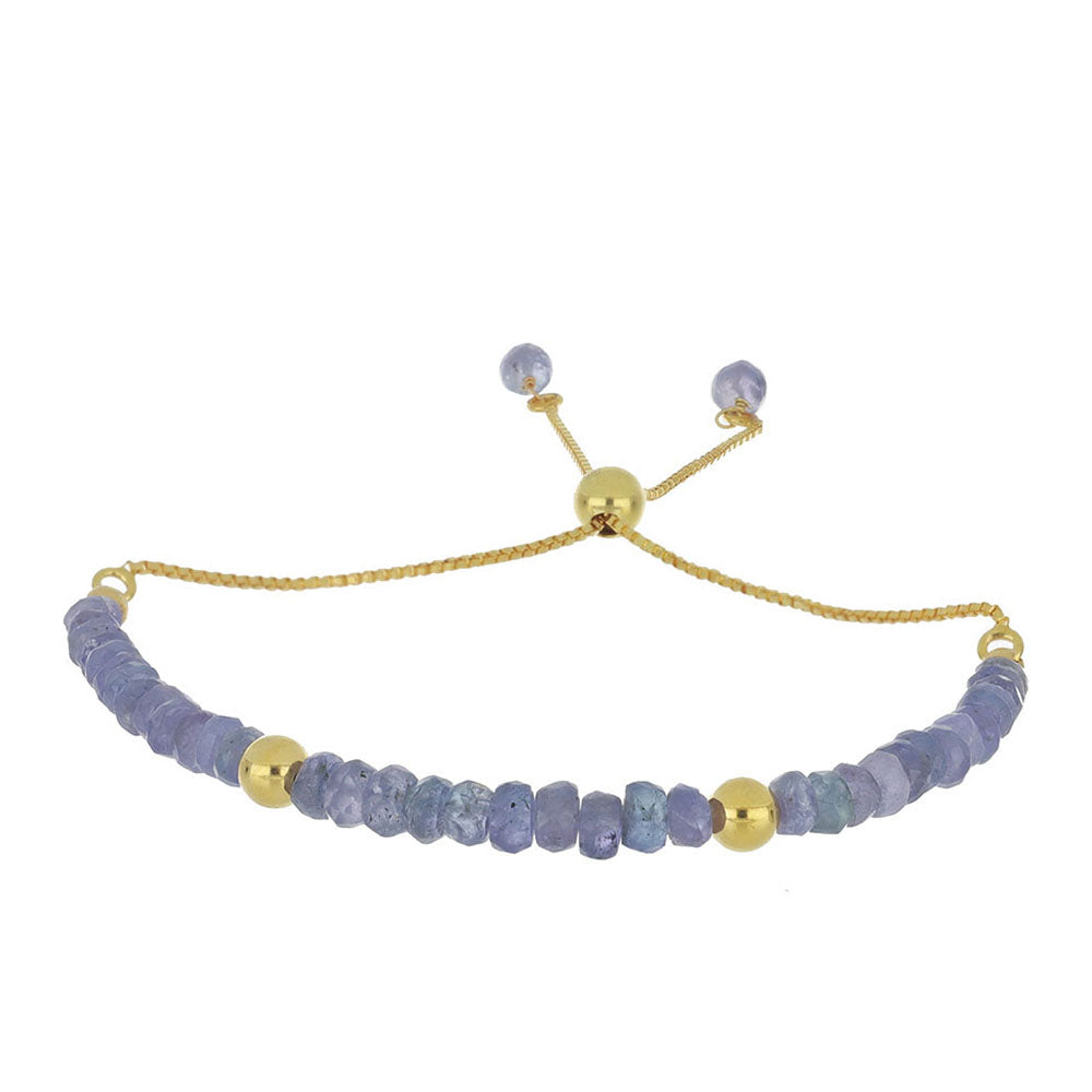 Goldplattiertes Silberarmband mit Tansanit - Klasse AA 1 