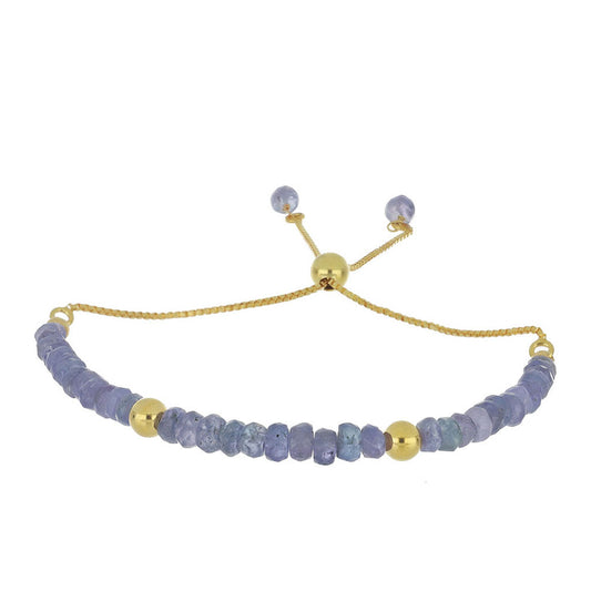Goldplattiertes Silberarmband mit Tansanit - Klasse AA