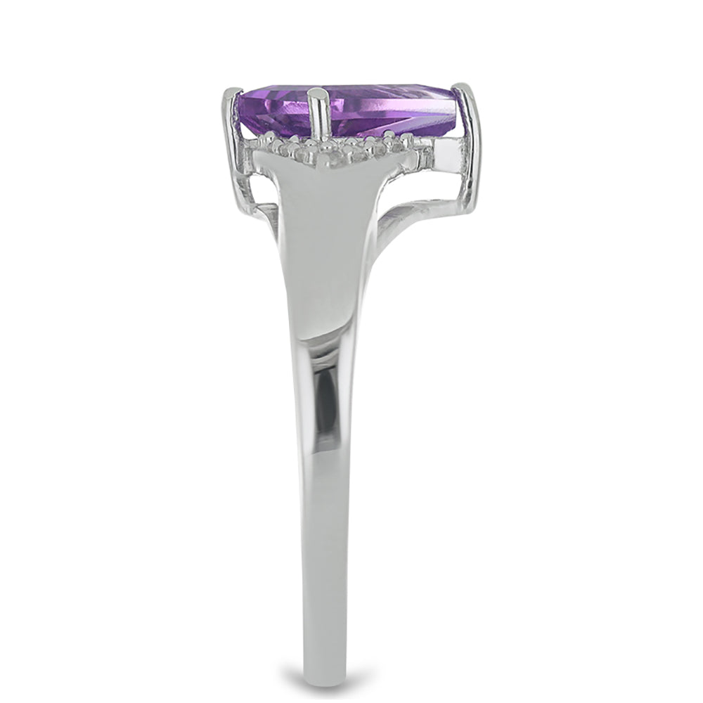 Silberring mit marokkanischem Amethyst und weißem Topas 4 