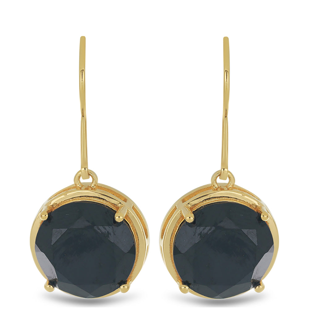 Goldplattierte Silberohrringe mit schwarzem Onyx 1 