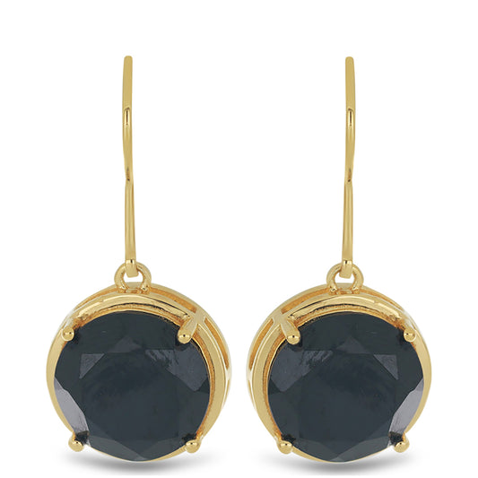 Goldplattierte Silberohrringe mit schwarzem Onyx