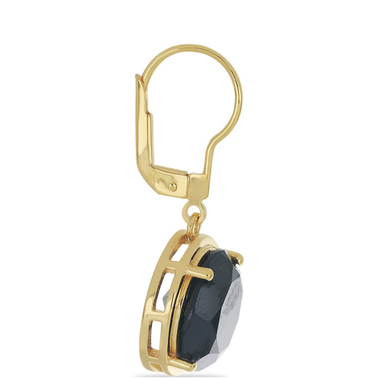 Goldplattierte Silberohrringe mit schwarzem Onyx