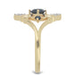 Goldplattierter Silberring mit schwarzem Onyx und weißem Topas