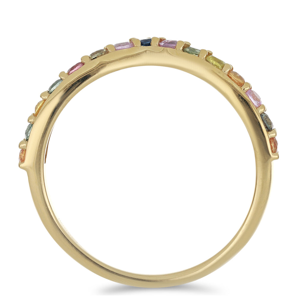 Goldplattierter Silberring mit Regenbogensaphir 2 