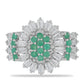 Silberring mit brasilianischem Smaragd und weißem Zirkon