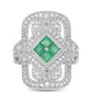 Silberring mit brasilianischem Smaragd und weißem Topas