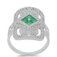 Silberring mit brasilianischem Smaragd und weißem Topas