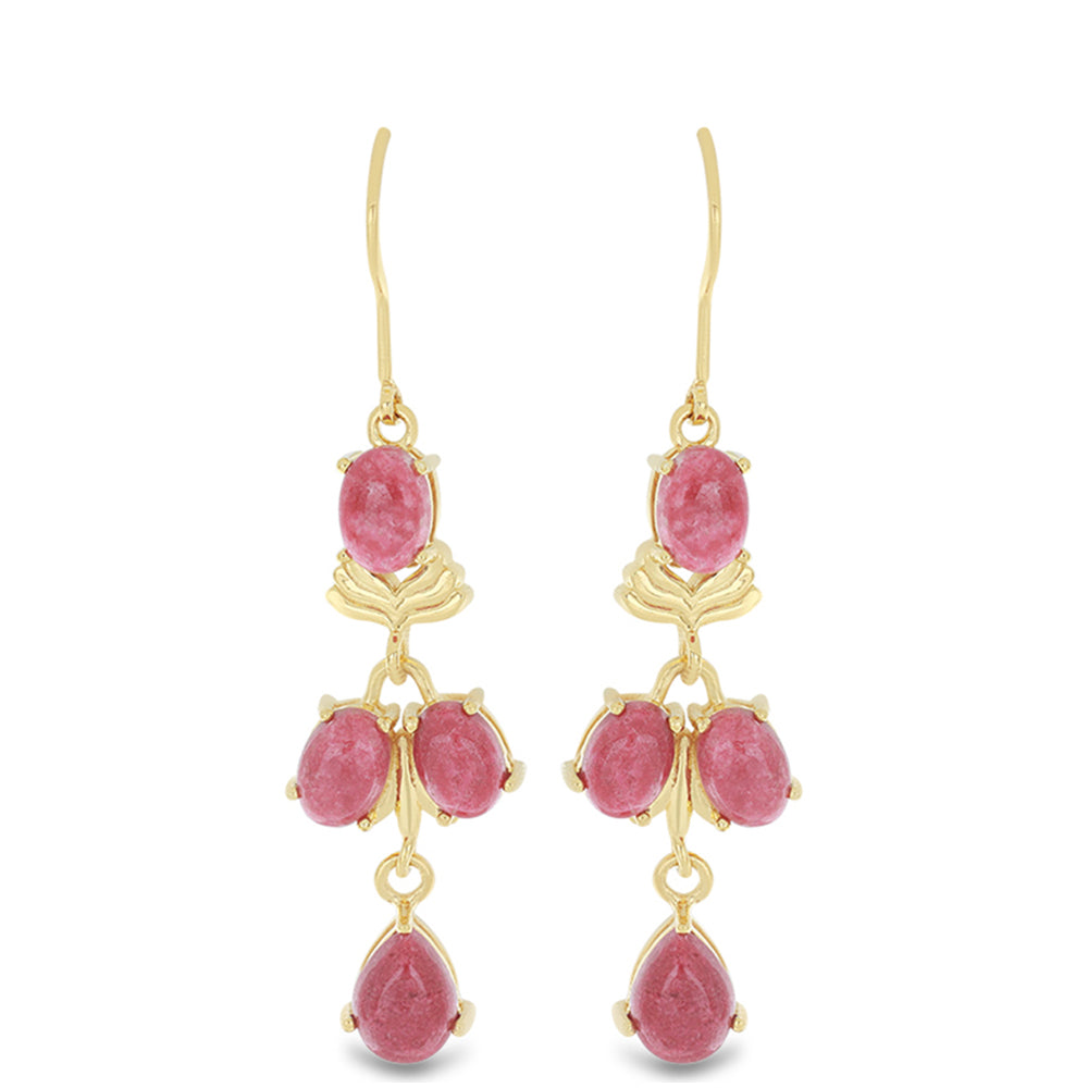 Goldplattierte Silberohrringe mit Thulit 1 