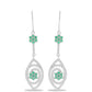 Silberohrringe mit brasilianischem Smaragd und weißem Topas
