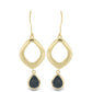 Goldplattierte Silberohrringe mit schwarzem Onyx