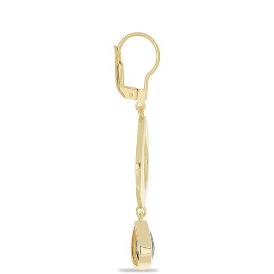 Goldplattierte Silberohrringe mit schwarzem Onyx