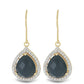 Goldplattierte Silberohrringe mit schwarzem Onyx und weißem Topas