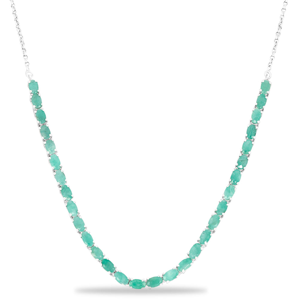 Silberhalskette mit brasilianischem Smaragd 1 