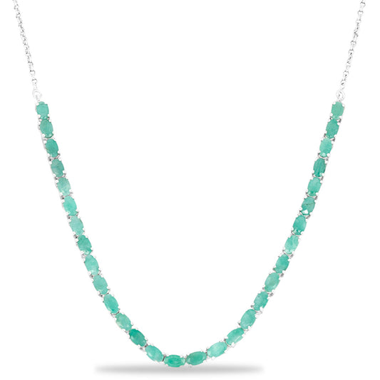 Silberhalskette mit brasilianischem Smaragd