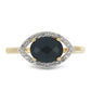 Goldplattierter Silberring mit schwarzem Onyx und weißem Topas