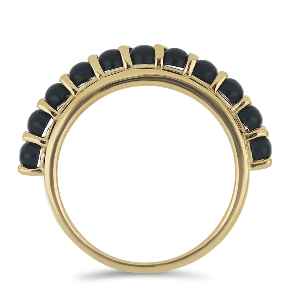 Goldplattierter Silberring mit schwarzem Onyx 2 