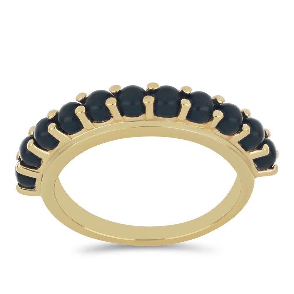 Goldplattierter Silberring mit schwarzem Onyx 3 