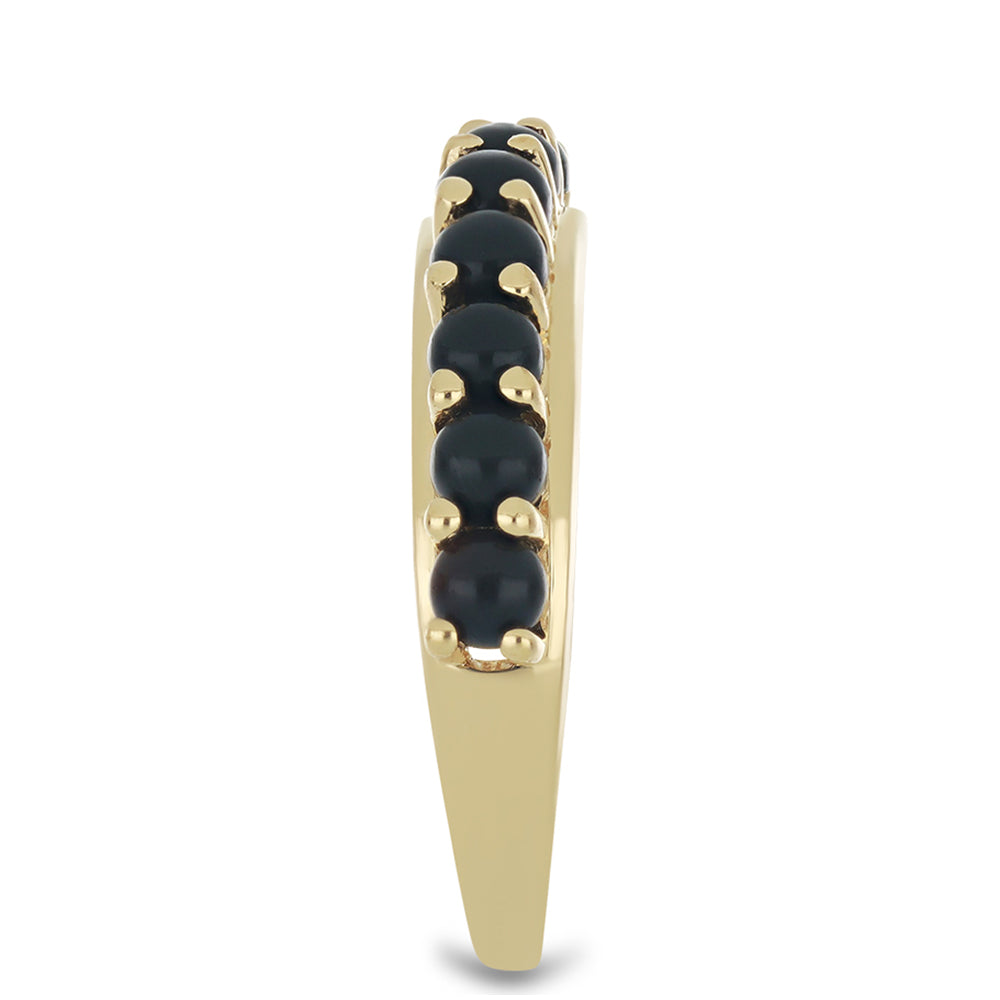 Goldplattierter Silberring mit schwarzem Onyx 4 