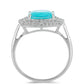 Silberring mit Paraiba Quarz und weißem Topas