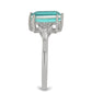 Silberring mit Paraiba Quarz und weißem Topas