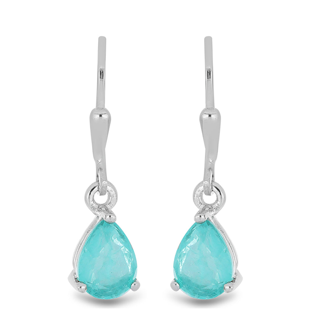 Silberohrringe mit Paraiba Quarz