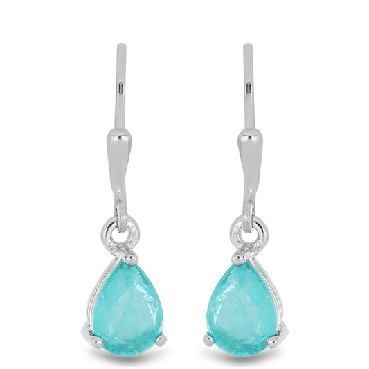 Silberohrringe mit Paraiba Quarz