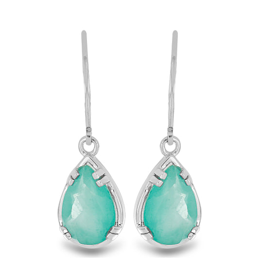 Silberohrringe mit Paraiba Quarz