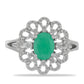 Silberring mit brasilianischem Smaragd und weißem Topas