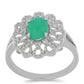 Silberring mit brasilianischem Smaragd und weißem Topas