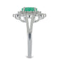 Silberring mit brasilianischem Smaragd und weißem Topas