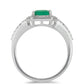 Silberring mit brasilianischem Smaragd und weißem Topas