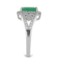 Silberring mit brasilianischem Smaragd und weißem Topas