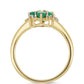 Goldplattierter Silberring mit brasilianischem Smaragd und weißem Topas